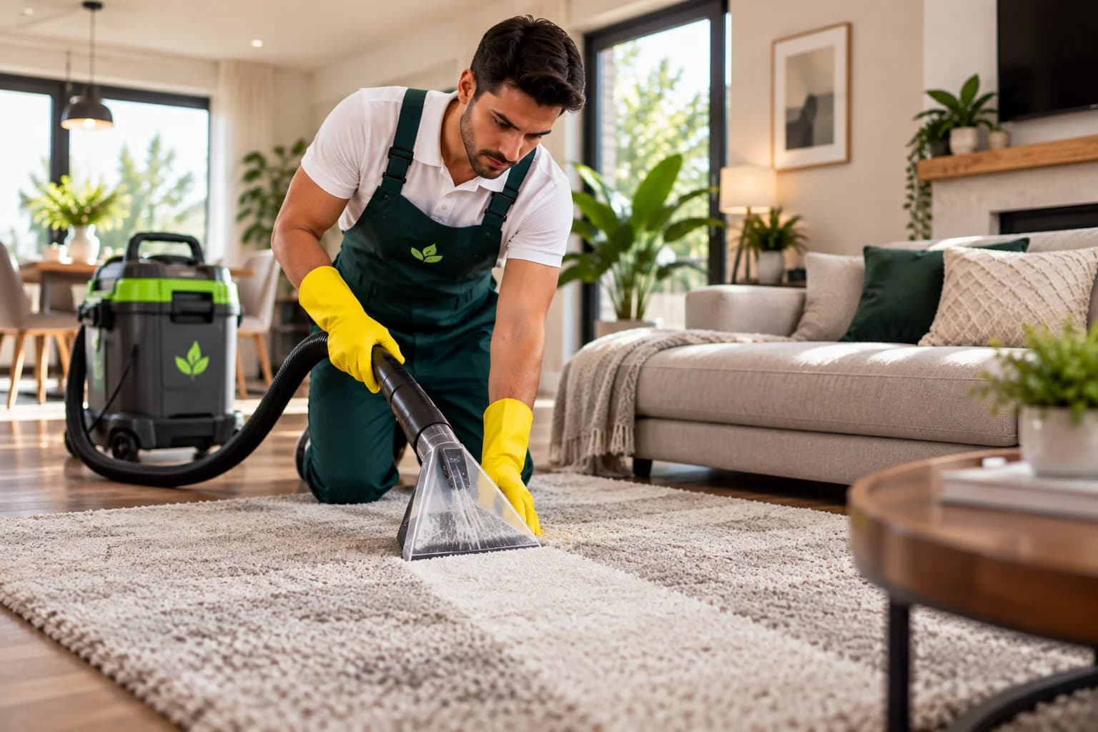 Nettoyage en profondeur d’un tapis dans un foyer avec animaux