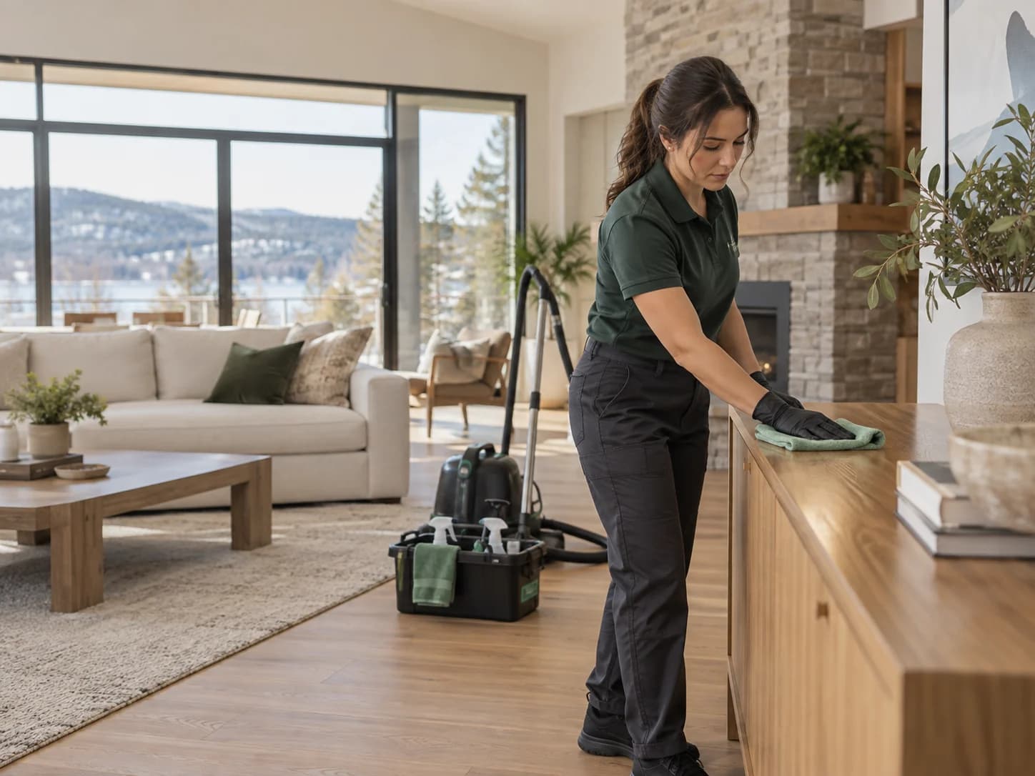 Espace de vie propre et confortable pour un foyer avec animaux